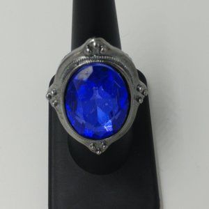 TeSori Blue Stone Statement Stretch Ring One Size